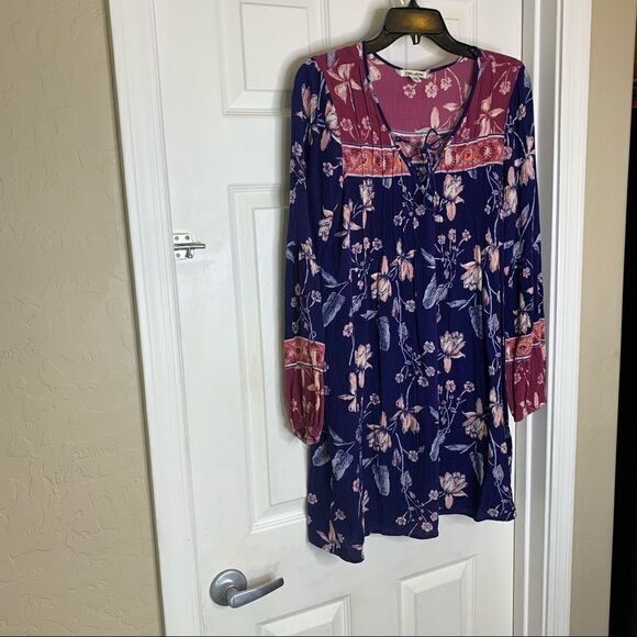 Billabong boho long sleeve mini dress Size Small - Picture 3 of 8